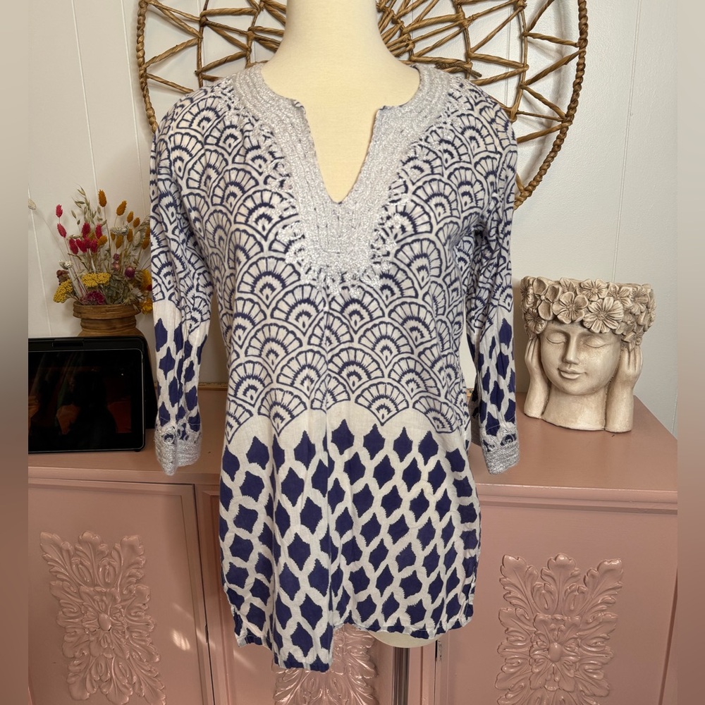 Roberta Roller Rabbit‎ Navy and White Tunic